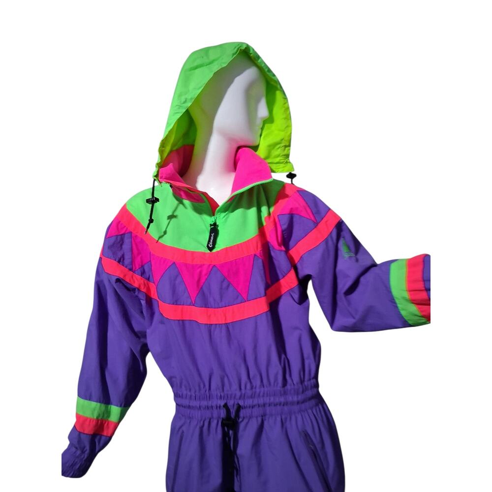 Vintage Cima Ski Wear‎ Women's size 10 Dopamine 80's Colour Block Ski Jacket - Picture 3 of 10